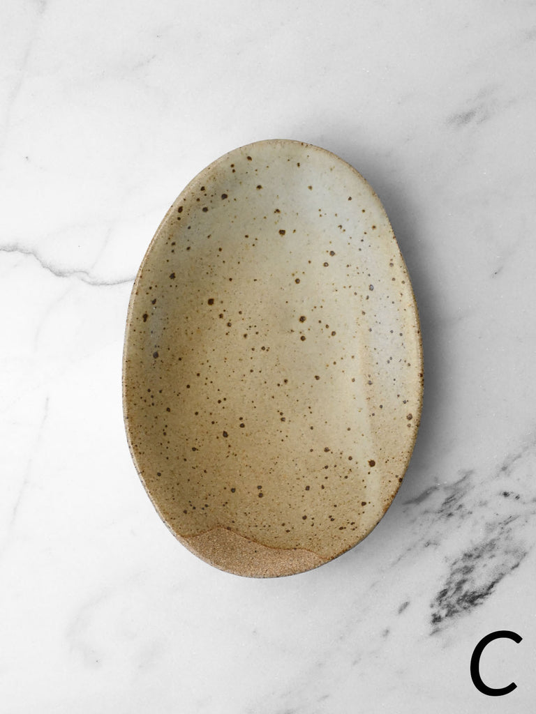 Oval Bowl in Speckled Moss Glaze