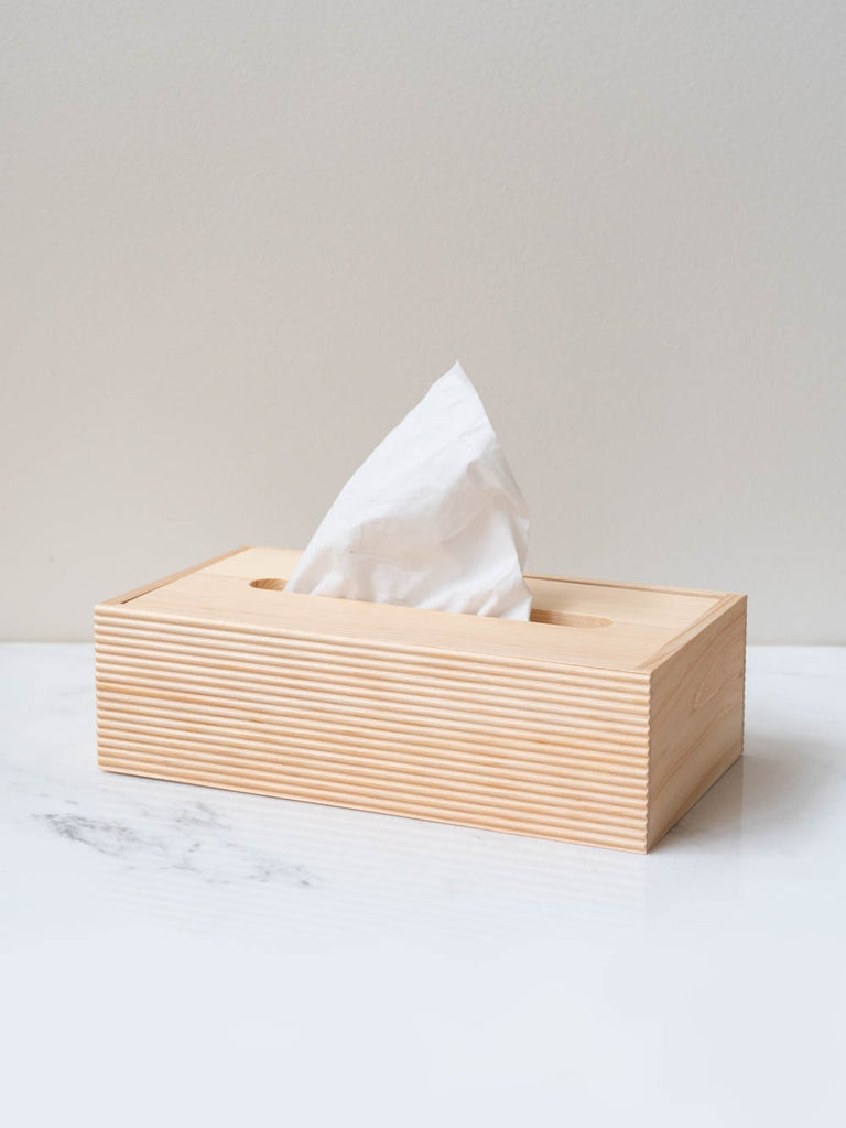 Hinoki Ridged Tissue Box