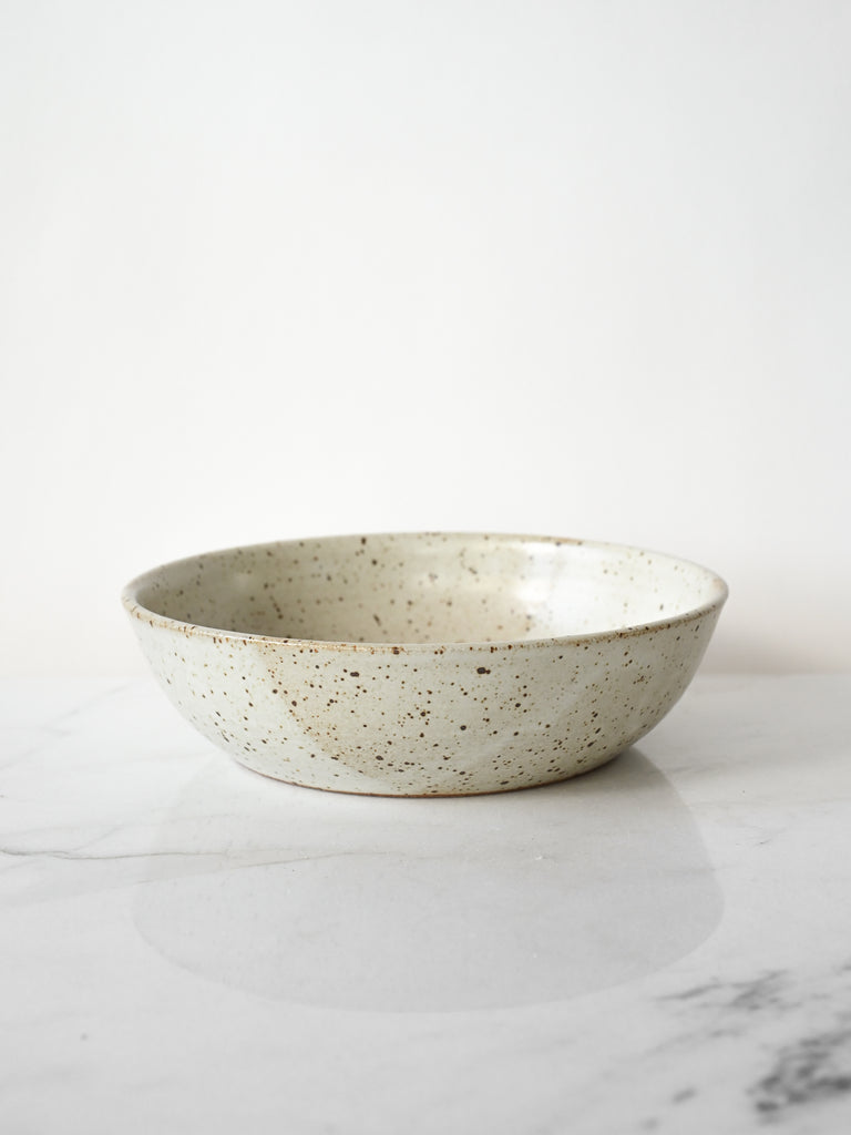 White Speckled Serving Bowl