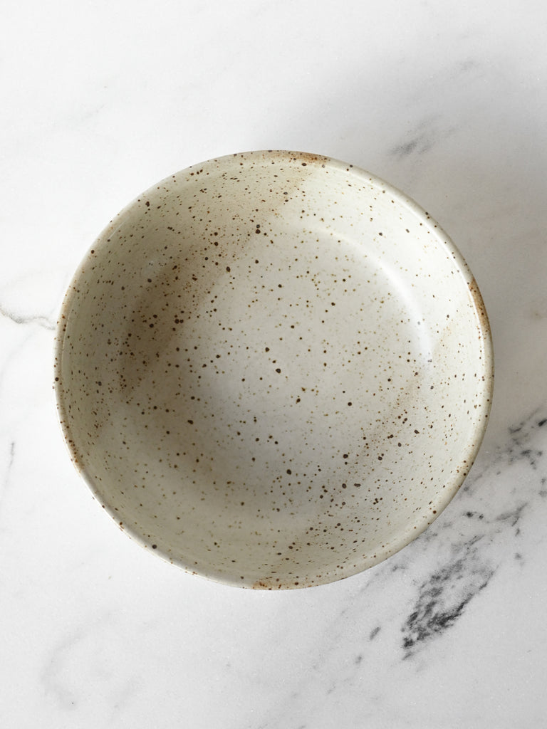 White Speckled Serving Bowl