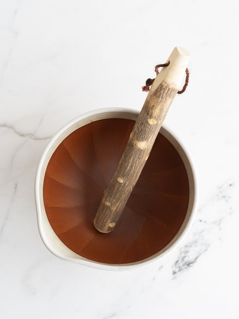 Suribachi Japanese Mortar & Pestle in White